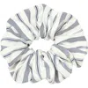 Sandro Womens Stripe-print Woven Hair Scrunchie Bleus In Blue/ecru