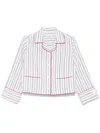 Sandro Bellissima Striped Button-front Shirt In Blue