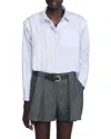 Sandro Cotton Buttoned-shoulder Shirt In Blue