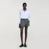 Sandro Cotton Buttoned-shoulder Shirt In White