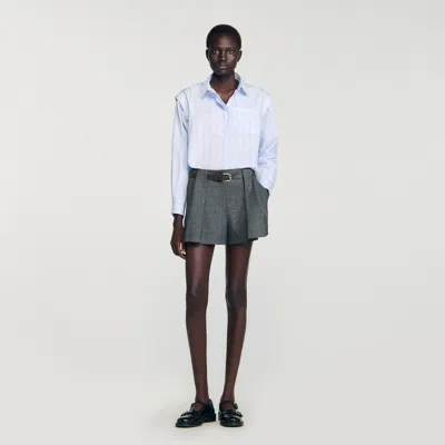 Sandro Striped Shirt In Blue