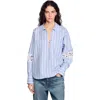 Sandro Striped Shirt In Blue