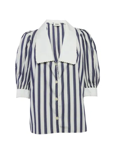 Pre-owned Sandro Striped Shirt In White