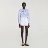 Sandro Striped Shirt With Removable Tie In White