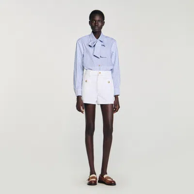 Sandro Striped Shirt With Removable Tie