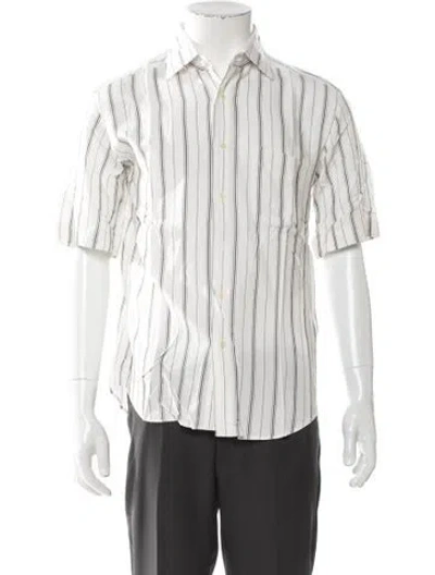 Pre-owned Sandro Striped Short Sleeve Shirt In Multi
