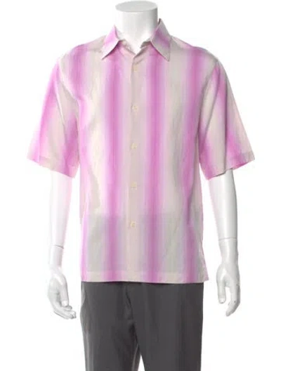 Pre-owned Sandro Striped Short Sleeve Shirt In Pink
