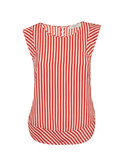 Pre-owned Sandro Striped Short-sleeves Top In White