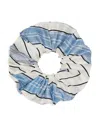 Sandro Striped Silk Scrunchie - Exclusive In Sky Blue