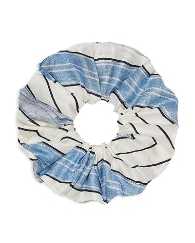 Sandro Striped Silk Scrunchie - Exclusive In Sky Blue