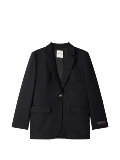 Sandro Striped Single-breasted Blazer In Black