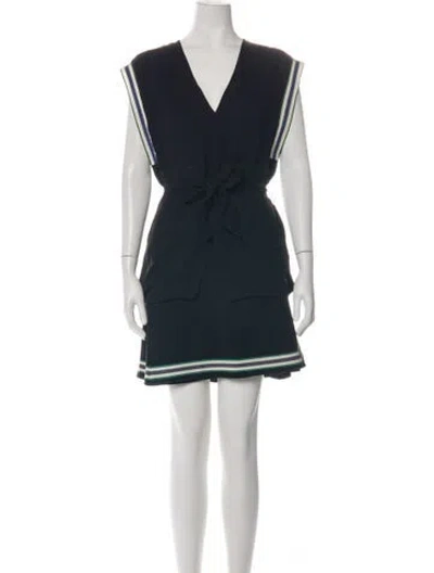 Pre-owned Sandro Striped Skirt Set In Black/purple