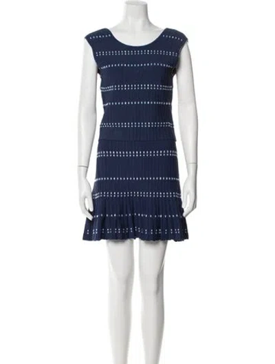 Pre-owned Sandro Striped Skirt Set In Blue