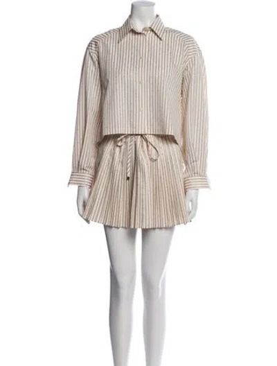 Pre-owned Sandro Striped Skirt Set In Neutral
