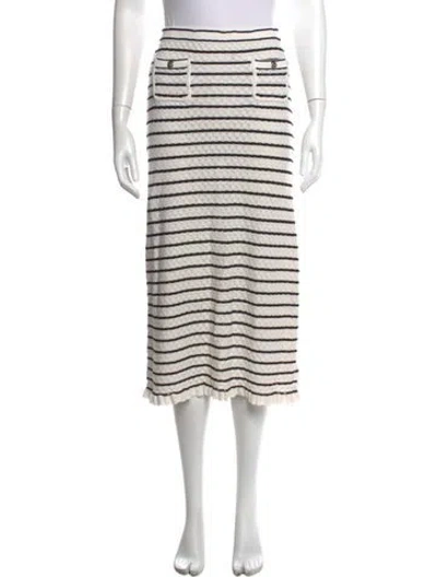 Pre-owned Sandro Striped Skirt In White