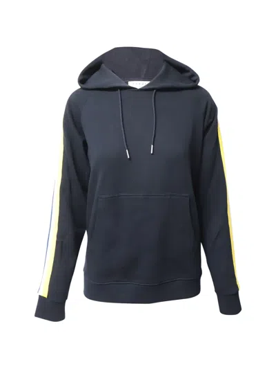 Pre-owned Sandro Striped-sleeve Hoodie In Black