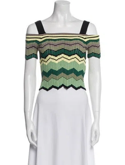 Pre-owned Sandro Striped Square Neckline Crop Top In Black