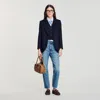 Sandro Striped Suit Jacket In Blue