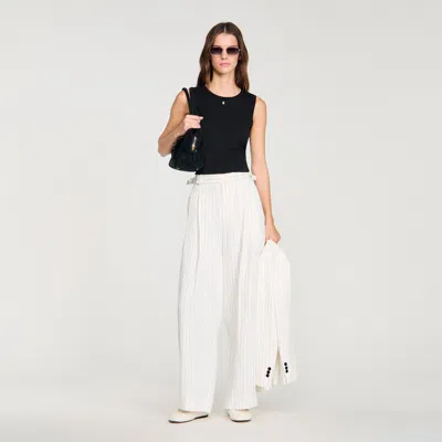 Sandro Striped Suit Trousers In Multi