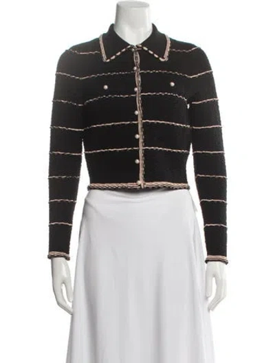 Pre-owned Sandro Striped Sweater In Black