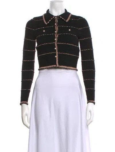 Pre-owned Sandro Striped Sweater In Black