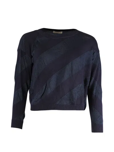 Pre-owned Sandro Striped Sweater In Blue