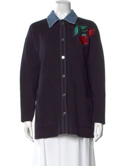 Pre-owned Sandro Striped Sweater In Blue