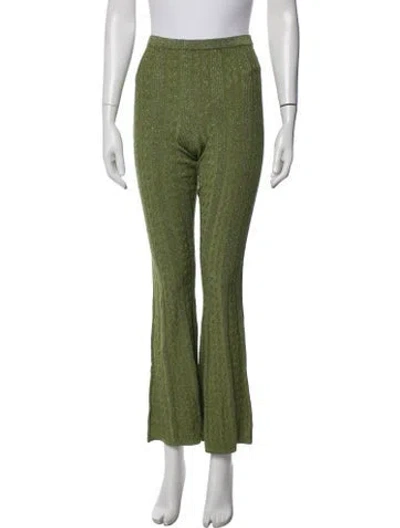 Pre-owned Sandro Striped Sweatpants In Green