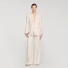 Sandro Birkin Striped Tailored Jacket In Neutral