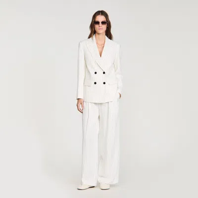 SANDRO STRIPED TAILORED JACKET