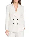 Sandro Striped Tailored Jacket In White