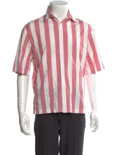 Pre-owned Sandro Striped Three-quarter Sleeve Shirt In Pink