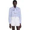 Sandro Striped Tie Shirt In Multi