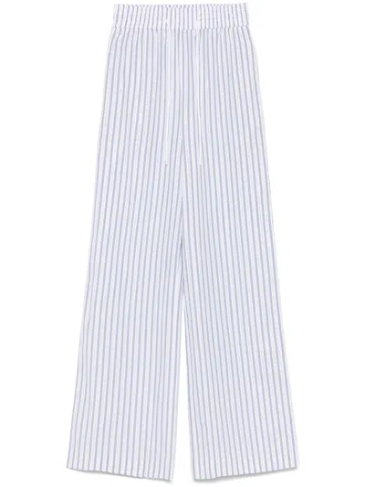Sandro Striped Trousers In White
