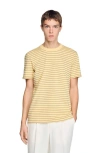 Sandro Striped T-shirt In Yellow
