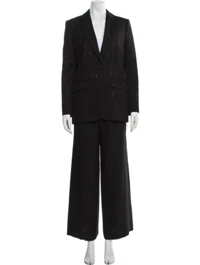 Pre-owned Sandro Striped Two-piece Blazer In Black