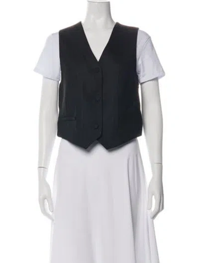 Pre-owned Sandro Striped Vest In Black