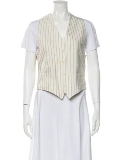 Pre-owned Sandro Striped Vest In Neutral