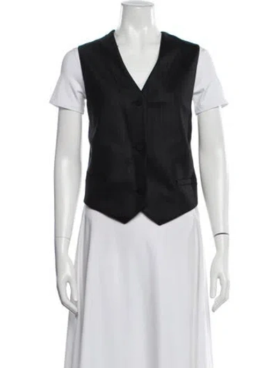 Pre-owned Sandro Striped Vest W/ Tags In Black