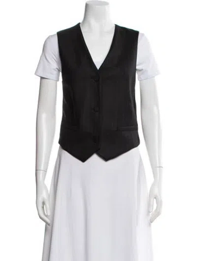 Pre-owned Sandro Striped Vest W/ Tags In Black