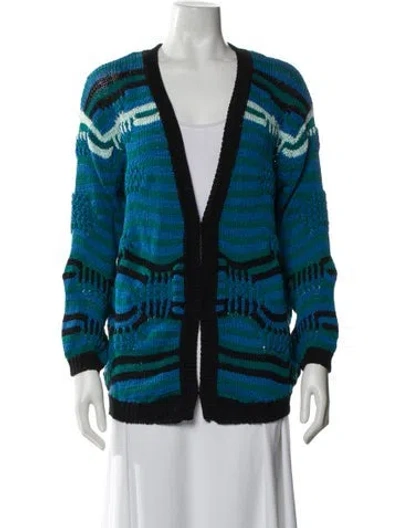 Pre-owned Sandro Striped V-neck Sweater In Multi
