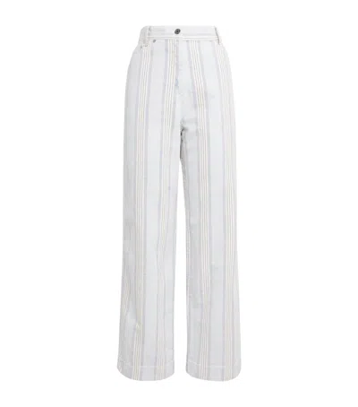 SANDRO STRIPED WIDE-LEG JEANS