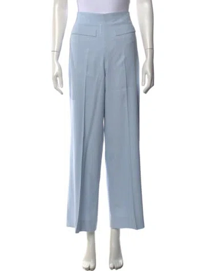 Pre-owned Sandro Striped Wide Leg Pants In Blue