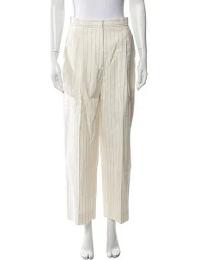 Pre-owned Sandro Striped Wide Leg Pants In Neutrals