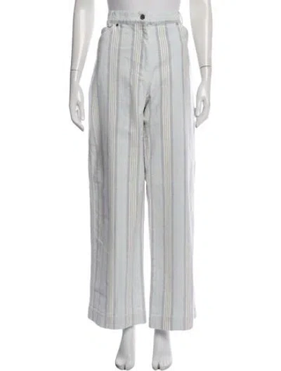 Pre-owned Sandro Striped Wide Leg Pants W/ Tags In Gray
