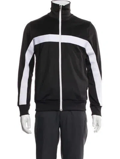 Pre-owned Sandro Striped Windbreaker In Black