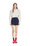 Sandro Striped Wool Skort In Blue