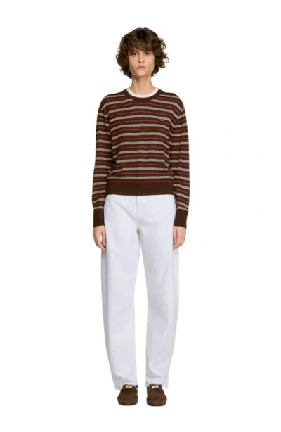 Sandro Mabel Wool Layered Effect Sweater In Brown