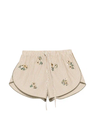 Sandro Striped-pattern Shorts In Neutral