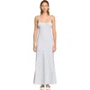 Sandro Stripy Maxi Dress With Straps In Blue/ecru